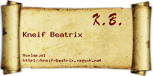 Kneif Beatrix névjegykártya